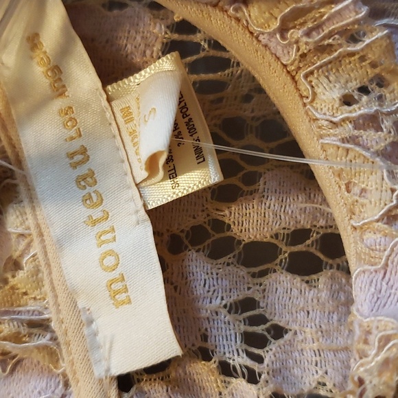 Monteau NWT Floral Lace Ruffle Cap Sleeve Lined Top, Small - Picture 2 of 7